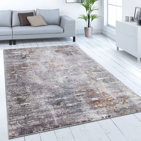 Paco Home Tappeto Salotto Pelo Corto Vintage Motivo Astratto, Crema Grigio Blu Rosso Verde 80x150 cm (1/5)