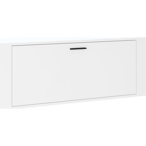 Armoire à chaussures range chaussures rangement meuble entrée couloir salon murale 100 x 35 x 38 cm bois d'ingénierie blanc (1/5)