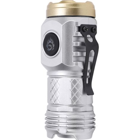 Mini lampe torche LED portable rechargeable longue portée, plusieurs modes d'éclairage, idéale pour le camping et la randonnée (argentée). (1/5)