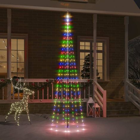 vidaXL LED-Weihnachtsbaum für Fahnenmast Mehrfarbig 310 LEDs 300 cm (1/5)