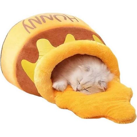 Panier pour chat, maison, accessoires pour animaux de compagnie, tapis moelleux universel Seasons, coussin pour chat, panier en forme de pot de miel, produit pour petits chats (1/4)