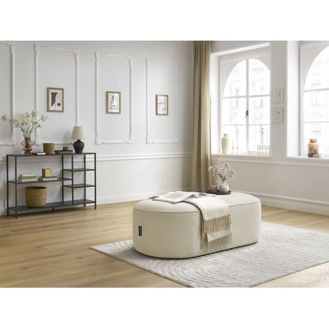 BOBOCHIC - Pouf pour canapé modulable ROUSSEAU velours côtelé   Beige (1/5)