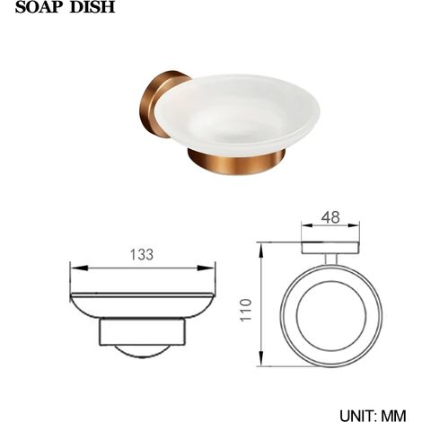 Porte-savon/porte-serviettes en or rose brossé de haute qualité avec crochet pour vêtements, porte-savon, brosse de toilette et distributeur de papier essuie-tout. Accessoires de salle de bain. (1/5)
