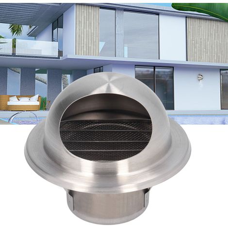 Extracteur d'air inoxydable rond pour mur extérieur, ventilation extérieure 60 mm