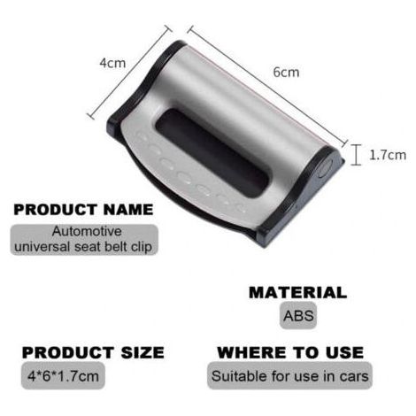 1 paires Ajusteur Ceinture de SéCurité Voiture RéGlable Clips Ceinture Voiture AntidéRapant Tendeur Ceinture Argent Taille Unique (1/3)