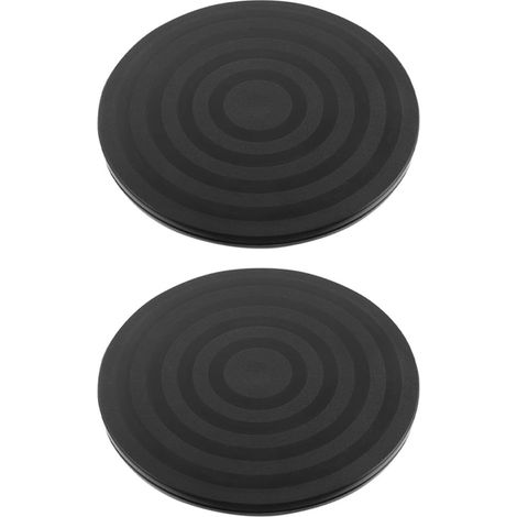 Lot de 2 Supports Rotatifs en PP Noir Rotation Manuelle et Résistance à l'usure, Base Pivotante pour Outils de Poterie et Plantes en Artisanat (1/5)