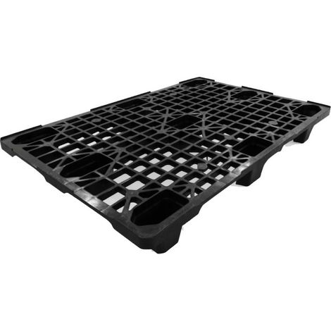 Palet Negro 120x80x14,5 cm  Palet Encajable para Transporte  Polietileno Alta Densidad  Ligero y Resistente (1/5)