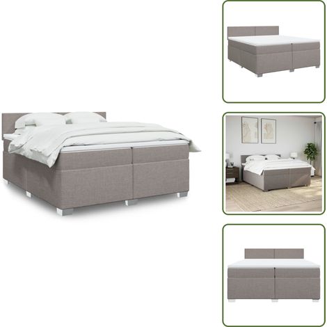 Boxspringbett mit Matratze Taupe 200x200 cm Stoff - Boxspringbett - Doppelbett - Bettsofa - Schlafsystem - Tapete (1/5)