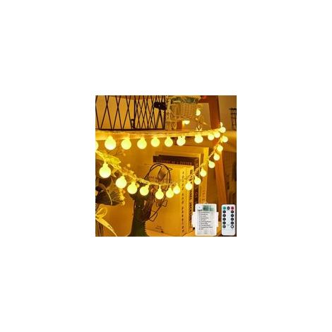 Guirlande Lumineuse Extérieur/intérieur, 6M 40 LED étanche, Batterie à Piles, 8 Modes avec Télécommande Minuterie, pour Jardin, Mariage, Fête, Décoration de Noël, Halloween(Blanc Chaud) (1/5)