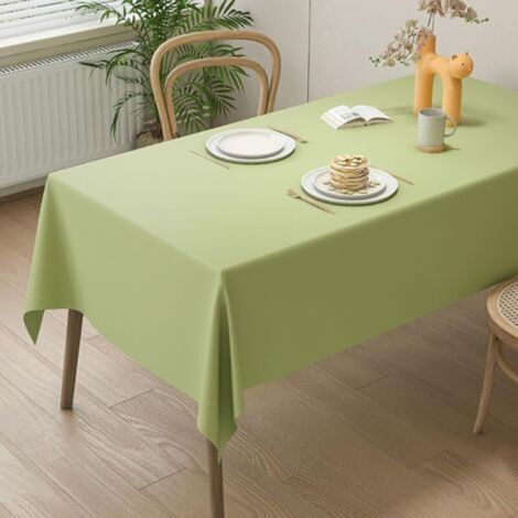 ALLIANDISNappe en similicuir - idéale pour les fêtes, le camping, les pique-niques, la cuisine et les restaurants - 1 pièce, vert avocat, 80 x 120 cm (1/4)