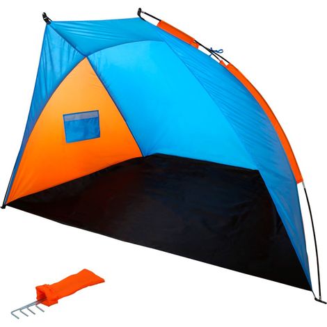 Paravent - Beach - Bleu/Orange - Polyester 170T - 200 x 125 x 120 cm (1/5)