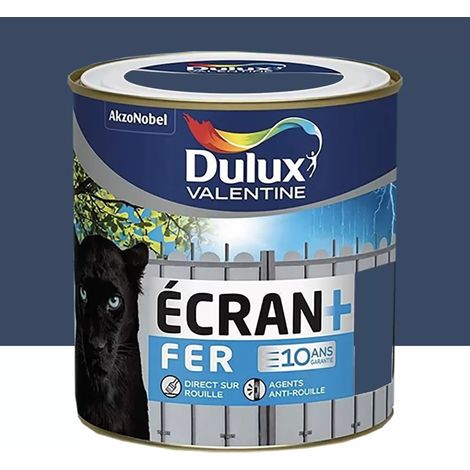 Peinture fer DULUX VALENTINE Ecran+ brillant Marine 0,5 L (1/2)