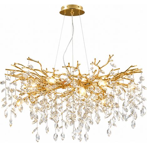Lustre branche d'arbre LED en métal transparent 81 cm – LUSSOCRAFT, éclairage ambiance chaleureuse pour salle à manger, salon et hall (1/5)
