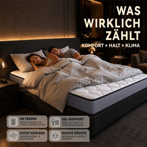 Matelas ressorts ensachés 90x200cm H3 20cm - Fermeté optimale, certifié Oeko-Tex, fabrication Chine - Lit 90x200 à 1000 ressorts, housse en Lyocell - Matelas 7 zones, confort premium (1/5)