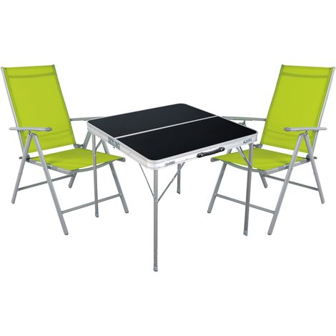 3-teiliges Campingmöbel Set 80x80x70cm schwarz-MMC330883B+2xMMC5000GG (1/4)