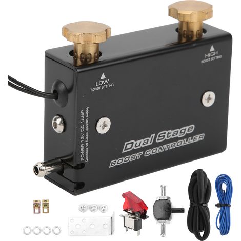 Kit Régulateur Électronique de Pression Turbo Double Étage pour Voiture, Alliage d'Aluminium, Universel 12V Automobile (1/5)