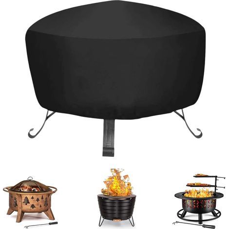 Runde, wasserdichte, kratzfeste Schutzhülle für Grillfeuerstellen (92 x 92 x 31 cm) (1/5)