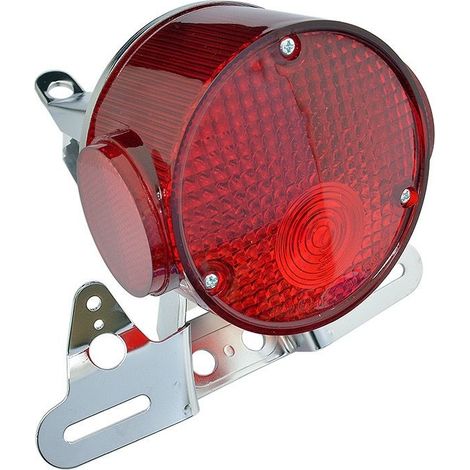Fanale posteriore EMGO 2025/02 con supporto targa cromato per Yamaha RD 200 '74-'75, RD 250 '73-'75, TX 650 '73-'74, XS 650 '75-'79, TX 750 '73-'75 (OEM: 341-84751-61-93)