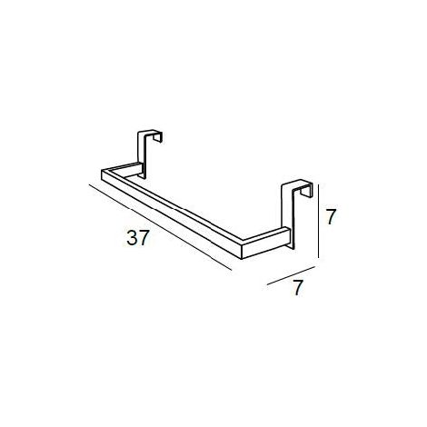 MANILLONS TORRENT 06345075 Toallero Barra Rectangular 37 cm Lateral Mueble Blanco Mate