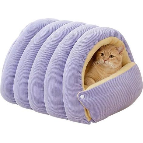 Enclosed Heated Cat Bed - Small, Medium, Large Pet Nest, MViolet Basket
