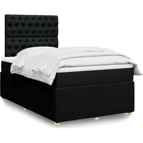 Boxspringbett mit Matratze Schwarz 120x190 cm Stoff