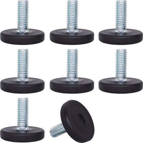 Verstellbare runde Nivellierfüße aus Metall M8 x 20 mm, M8 Gewindeschaft-Möbelgleiter (8 Sets)