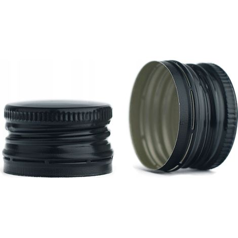 ¡50 unidades Tapones de botella de 28 mm de diámetro, color negro.
