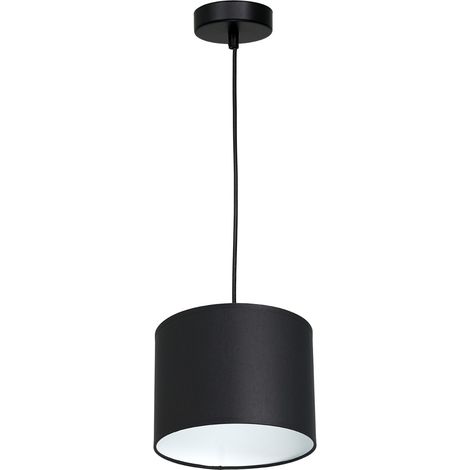 Suspension noire abat-jour tissu Ø18cm Arden Luminex
