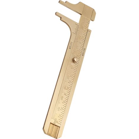 Messing-Messschieber, Nonius-Messschieber, Messwerkzeug, Doppelskala mm/Zoll (100 mm) (1/5)