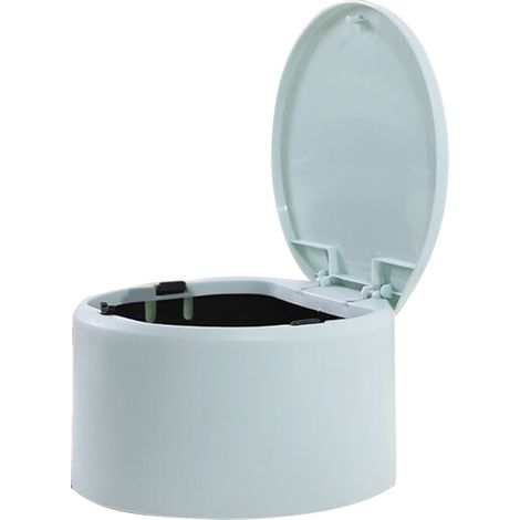 Poubelle de bureau mini à rabat PP 19cm x 11,5cm bleue design push pratique hygiénique pour maison et bureau (1/5)