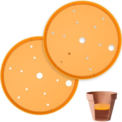 Lot de 4 inserts ronds pour pot de fleurs avec trous de drainage pour extérieur, 10 pouces (1/4)