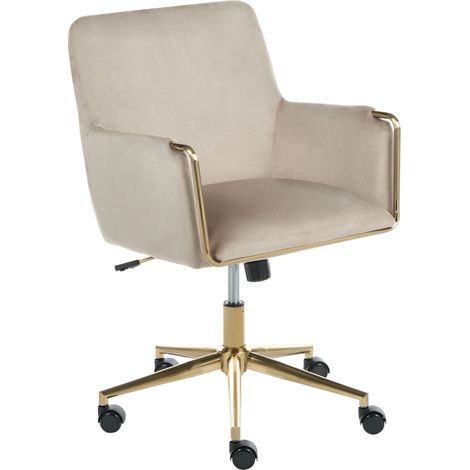 Schreibtischstuhl ALTONA Samtstoff Beige (1/5)