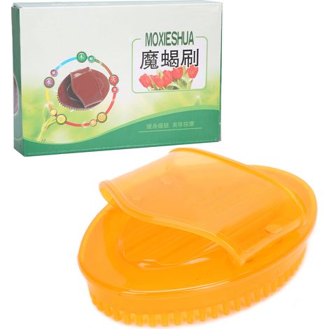 Peigne de massage corporel Méridiens relaxation huile essentielle Brosse de massage jaune (1/5)