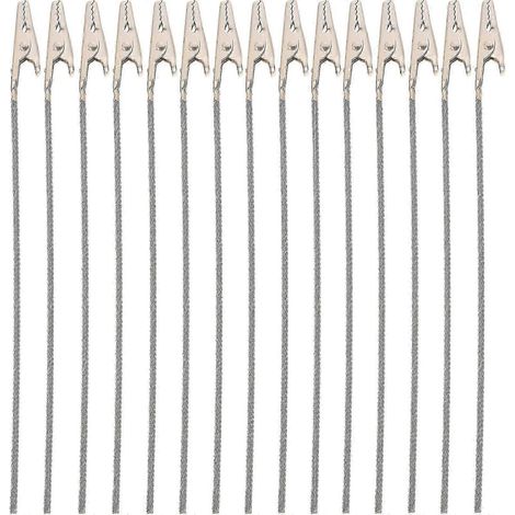 50 Stück Draht-Schmuck-Bilder-Nummernhalter, Bilder-Notizhalter, Memo-Clip-Halter, Krokodilklemmen, Fotoclips, DIY-Krokodilklemmen-15.3X1X0.6CM-Silver (1/3)