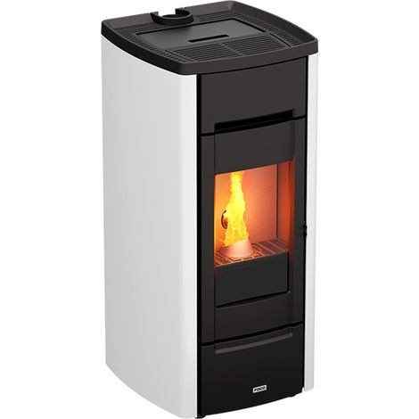 Stufa a pellet 8 kw ventilata "Iron" per ambienti moderni h 108 cm (1/5)