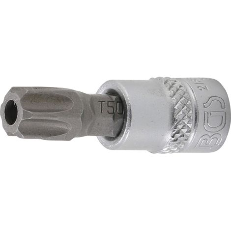 BGS Punta de impacto de 6,3 mm (1/4") perfil en T (para Torx) con orificio T50 - 2165-T50 (1/3)
