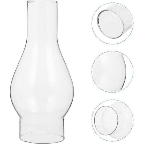 Abat-jour en Verre Transparent pour Lampe à Huile, Cheminée en Verre de Lampe à Pétrole, Abat-jour pour Lampe Kérosène, Accessoires Remplaçables (16.5cm) (1/5)