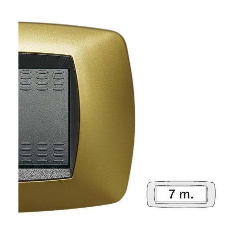 Placca 7 Posti Giallo Perla Modo (Master Cod. 39Tc327)