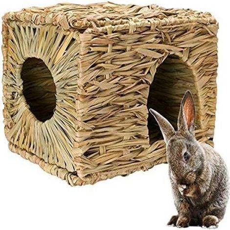 Tapis de couchage en jonc de mer naturel, tissé à la main, pour lapin, cochon d'Inde, chinchilla, furet et autres animaux. (1/5)