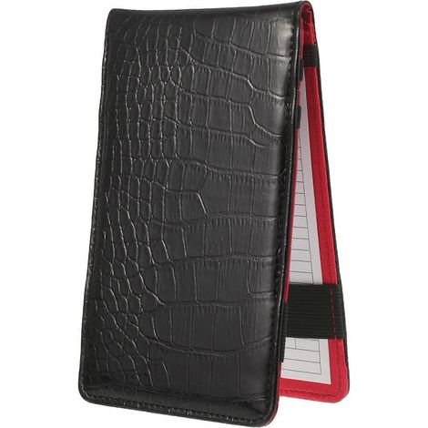 Porte-cartes de score de golf en cuir PU, carnet de score, bloc-notes-18x11cm-Black