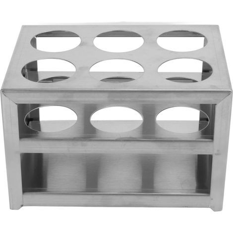 Porte-tubes en acier inoxydable 304, support laboratoire 6 trous 3 étages pour tubes 32 mm (1/5)