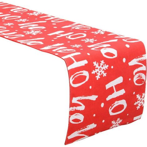 Chemin de table Joyeux Noël 33 x 180 cm, style champêtre, pour table à manger ou placard. Décoration de table de Noël. (1/5)