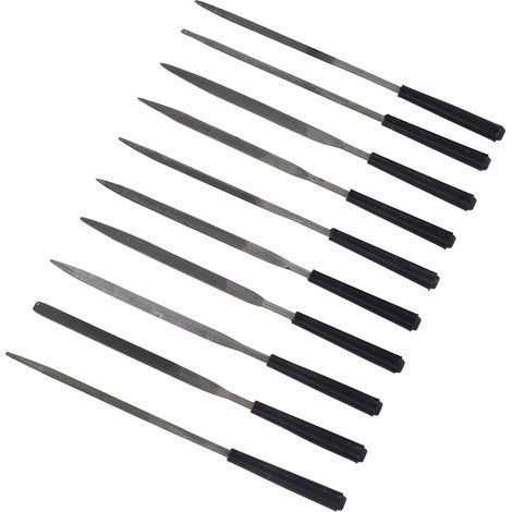 Kit de 10 limes guitare, outils de lutherie pour ponçage manches et réparation frettes, fichiers métalliques pour luthier. (1/5)