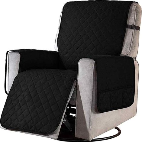 Housse Fauteuil Relax Poche, Protection Canapé Anti-Rayures Chien Chat, Imperméable Noir S