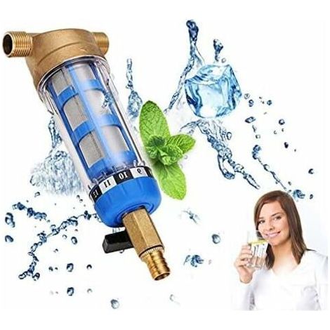 Pré-filtre lavage à contre-courant ménage toute la maison filtre à eau du robinet interface 4 points avec grattage (1/3)