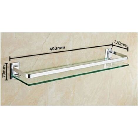 Étagère murale pour salle de bain en verre trempé – 40 × 127 cm, support robuste pour douche, résistant à l’humidité et facile à nettoyer (1/4)
