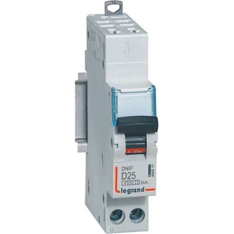 Legrand 406811 25A automatic circuit breaker, Ph+N, D-curve, 4.5kA, 230V, DNX3