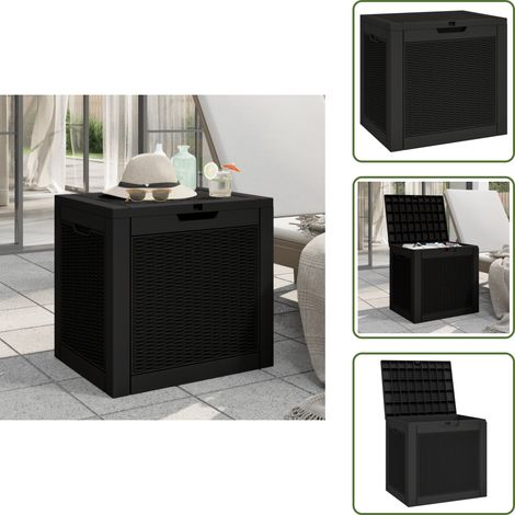 Caja de jardín polipropileno - vidaXL Caja de almacenaje de jardín polipropileno negra 55,5x43x53 cm - Caja de almacenamiento para jardín