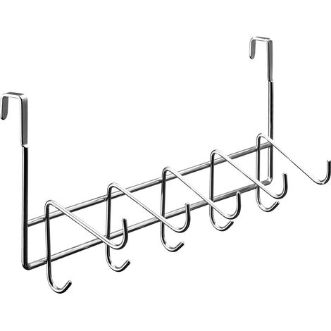 Hettich Türgarderobe 5 Doppelhaken 43,0 x 15,5 x 13,5 cm silber Filzgleiter & Möbelgriffe