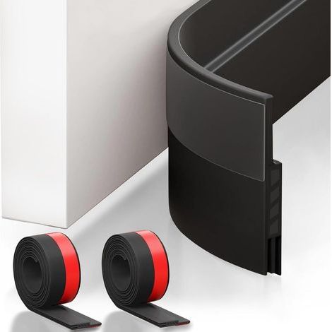 Deux joints d'étanchéité noirs de 1 mètre de long et de 50 mm de large pour le bas de porte, destinés à réduire le bruit. (1/5)